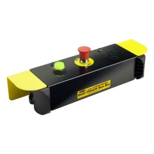 Banner 1 Button Safety Two Hand Control Switch, Black, Yellow, STBVP6 Series - STBVP6-RB1E02-T30 product image
