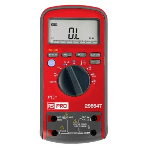 RS PRO Digital Digital Multimeter, True RMS, 10A ac Max, 10A dc Max, 1000V ac Max - VA4X-VA42R000000RS product image