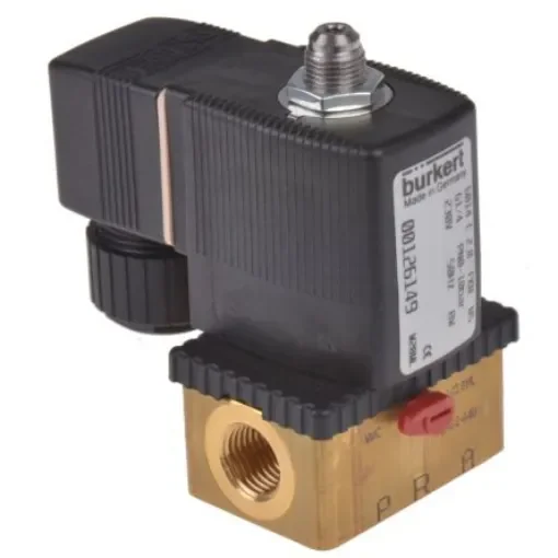 Burkert Solenoid Valve 126149, 3 port(s) , NC, 230 V ac, 1/4in product image