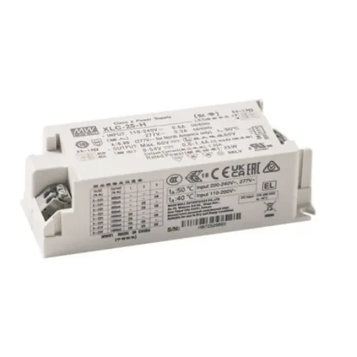 MEAN WELL LED Driver Power Supply, 60V Output, 25W Output, 1.05A Output, Constant Power Dimmable - XLC-25-H-DA2 product image