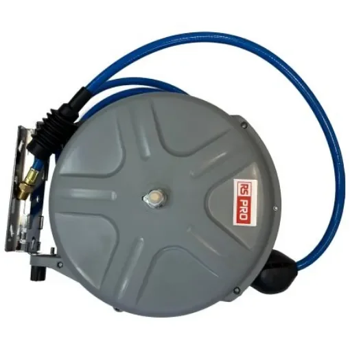 RS PRO Wall Mounted 10m Air Hose Reel, 10mm Inner Diameter, 13.5mm Outer Diameter - AV.801010 product image