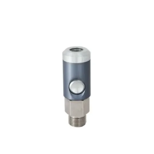RS PRO Aluminium, Brass, Steel Male Pneumatic Quick Connect Coupling, G 3/8 Male Threaded - 023S.06 EG 17 product image