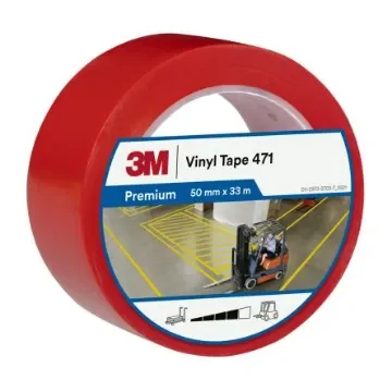 3M 7100260125 Red PVC 33m Hazard Tape, 0.14mm Thickness "471 RED" product image