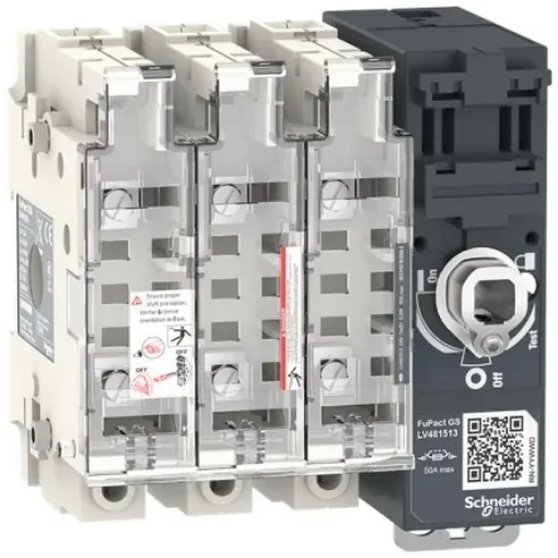 Schneider Electric Fuse Switch Disconnector, 3 Pole, 50A Max Current, 100kA Fuse Current - LV481513 product image