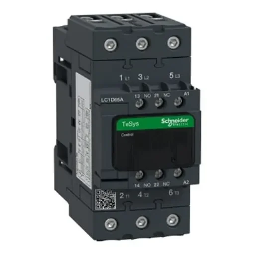 Schneider Electric TeSys LC1 Contactor, 500 V ac Coil, 3-Pole, 80 A, 37 kW, 3NO, 690 V ac - LC1D65AS7 product image