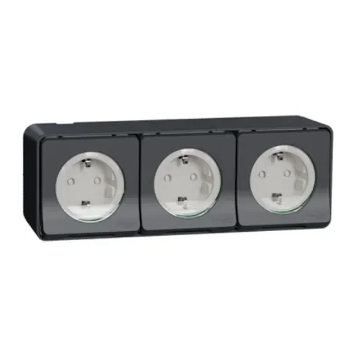 Schneider Electric MUR Anthracite Plug Socket, 2 Poles, 16A, Schuko - MUR36038 product image