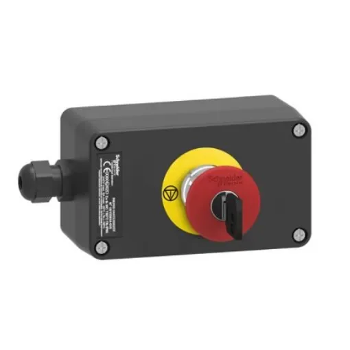 Schneider Electric XAWG Series Rotary Emergency Stop Push Button, Surface Mount, 40mm Cutout, 1NC + 1NC, IP65 - XAWG188EX product image