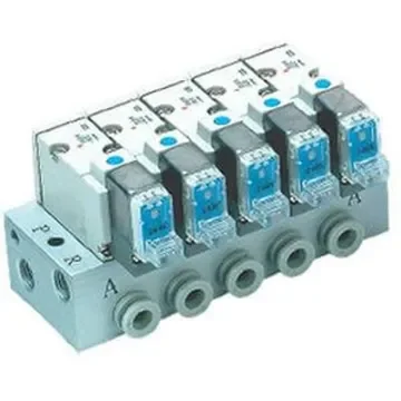 SMC SYJ500 series 4 station G 1/8 Manifold Base, SS3YJ5-41-04-C6F-Q product image