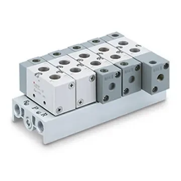 SMC VF3000 series 2 station G 1/4 Manifold Base, VV5F3-30-021-00F product image