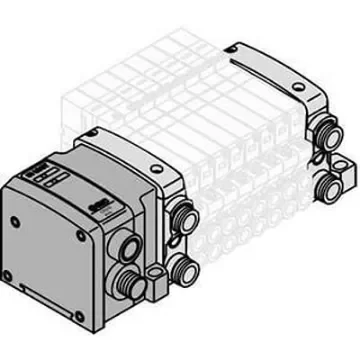 SMC VQC1000 series 6 station One-Touch Fitting 6 mm Manifold Base, VV5QC11-06C6SD0 product image