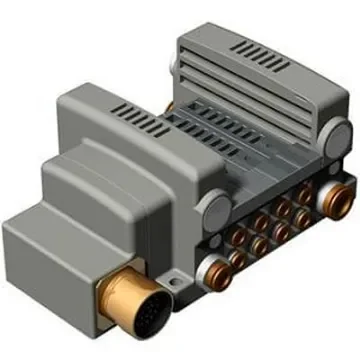SMC VQC2000 series 4 station One-Touch Fitting 6 mm Manifold Base, VV5QC21-04C6MD0 product image