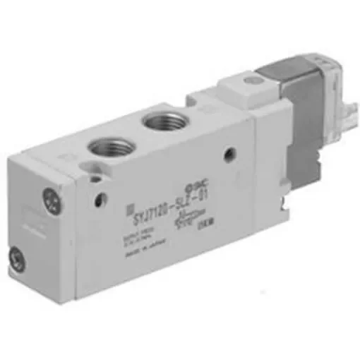 SMC 3 position Exhaust Center Pneumatic Solenoid Valve - Solenoid SYJ5000 Series 24V dc - SYJ7443-5LOU-Q product image