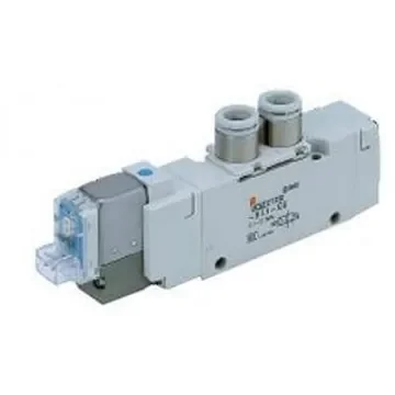SMC 2 Position Double Solenoid Pneumatic Solenoid Valve - Double Solenoid One-touch Fitting 8 mm VQZ3000 Series 24V dc - VQZ3220B-5YO1-C8F-Q product image