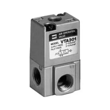 SMC 2 Position Single Solenoid Pneumatic Solenoid Valve - Solenoid/Air Rc 1/4 VTA301 Series - VTA301-02 product image