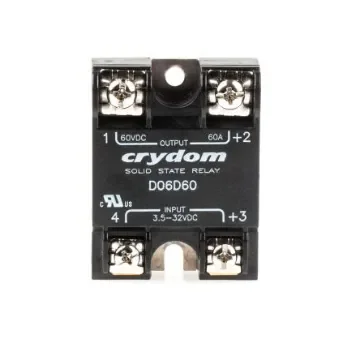 Sensata Crydom Solid State Relay, 60 A Load, Surface Mount, 60 V dc Load, 32 V Control - D06D60 product image