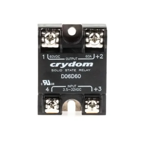 Sensata Crydom Solid State Relay, 60 A Load, Surface Mount, 60 V dc Load, 32 V Control - D06D60 product image