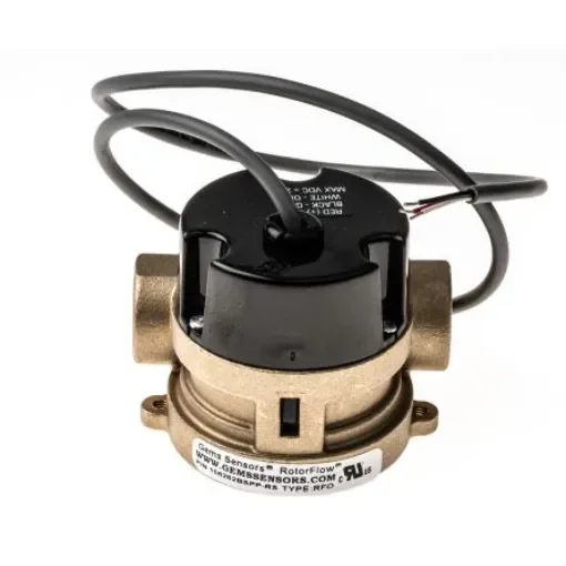 Gems Sensors RFO Series RotorFlow Electronic Flow Sensor for Liquid, 15 L/min Min, 75 L/min Max - 156262BSPP product image