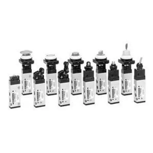 SMC Basic 5 Port Mechanical Valve Mechanical Valve EVZM400 Series, G 1/8, 1/8in, EVZM450-F01-00 product image