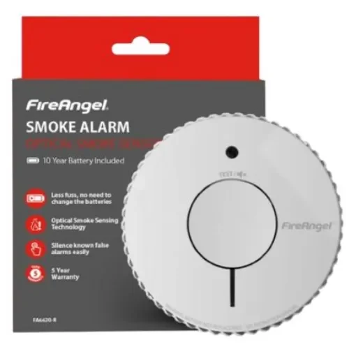 FireAngel Safety Technology Limited ABS Plastic Smoke Detector, 85dB, 3V dc - FA6620-R product image