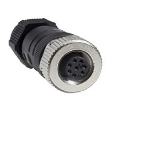 Telemecanique Sensors Industrial Circular Connectors, 8 Contacts, Screw, M12 Connector, Plug, Male, IP67, XZCC12FDM80B product image