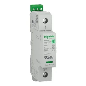 Schneider Electric 1 Phase Surge Arrester, 75kA, 1000V (Volts), Clip-On Mount - M9L31277 product image