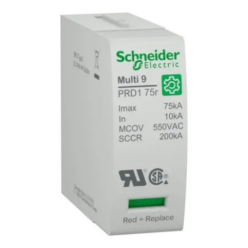 Schneider Electric 1 Phase Surge Arrester, 75kA, 1500V (Volts), Plug In Mount - M9LC550 product image