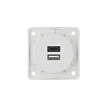 Berker 926 White Plug Socket, 15A, USB A, USB C - 926202509 product image