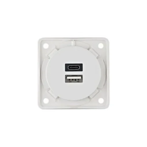 Berker 926 White Plug Socket, 15A, USB A, USB C - 926202509 product image