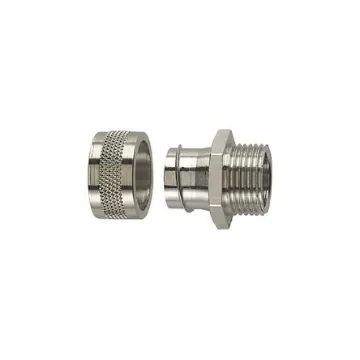 HellermannTyton Fixed External Thread Fitting, Conduit Fitting, 75mm Nominal Size, M75, Nickel Plated Brass, Metal IP54 - 166-31019 product image