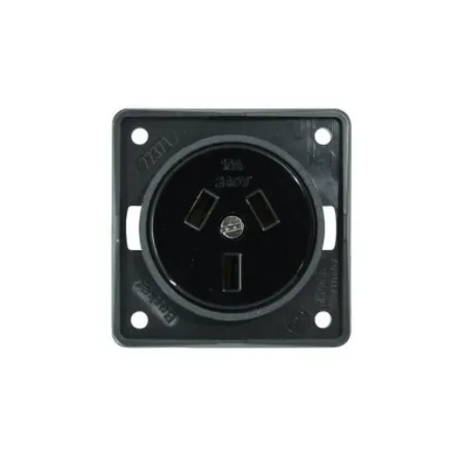 Berker 962 Black Plug Socket, 10A - 962582505 product image