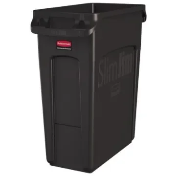 Rubbermaid Commercial Products Slim Jim 16gal Brown Hinged Resin Waste Bin - 1956181 product image