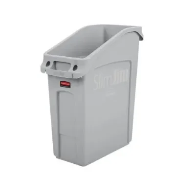 Rubbermaid Commercial Products Slim Jim 13gal Grey Resin Waste Bin - 2026695 product image