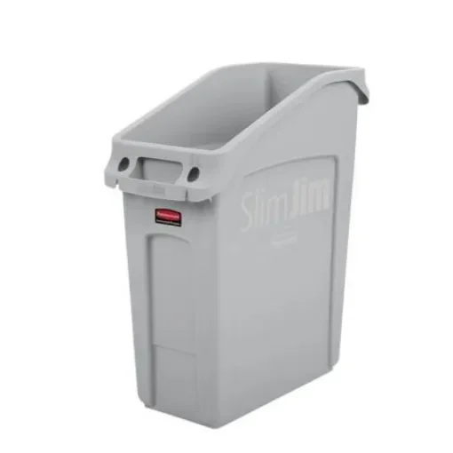 Rubbermaid Commercial Products Slim Jim 13gal Grey Resin Waste Bin - 2026695 product image