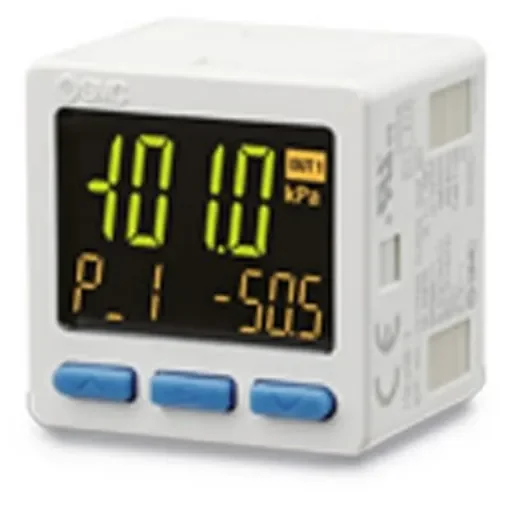 SMC PNP Open Collector 2 Outputs Pressure Switch, R 1/8 -101kPa to 0 bar - ZSE20B-L-01-W product image