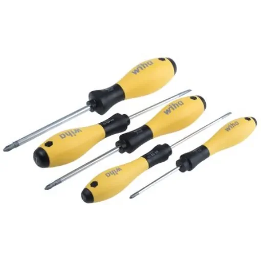 Wiha Phillips, Slotted Screwdriver Set, 5-Piece, ESD-Safe - 27252 product image