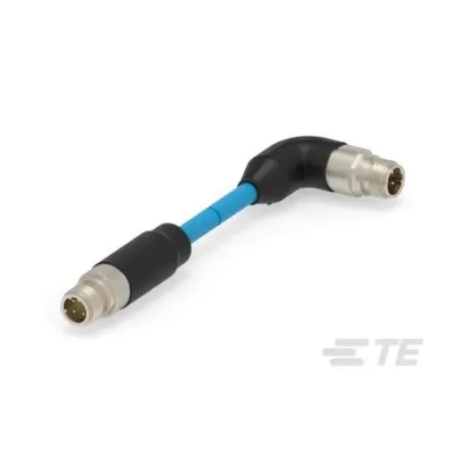 TE Connectivity Right Angle Male 4 way M12 to Straight Male 4 way M12 Sensor Actuator Cable, 20m - 3-2322422-9 product image