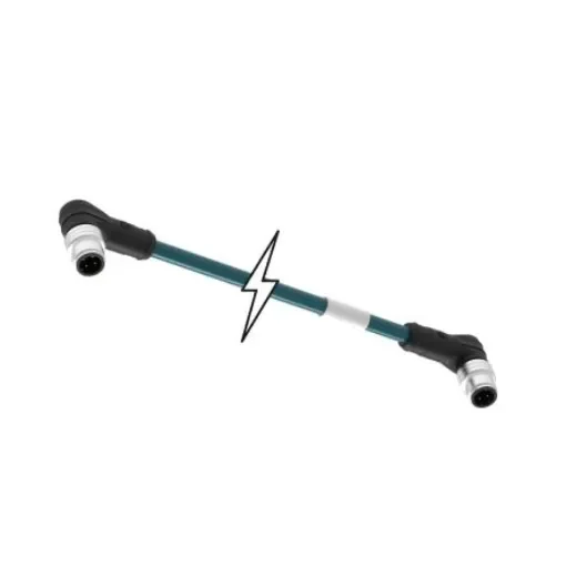 TE Connectivity Right Angle Male M12 to Right Angle Male M12 Cordset, 90m - 1201080014 product image