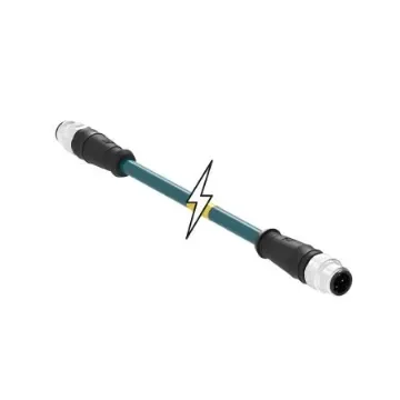 TE Connectivity Straight Male M12 to Straight Male M12 Cordset, 38m - 1300480315 product image