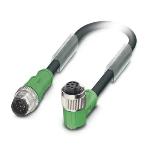 Phoenix Contact Straight Male 8 way M12 to Right Angle Female 8 way M12 Actuator/Sensor Cable, 1.5m - 1415747 product image