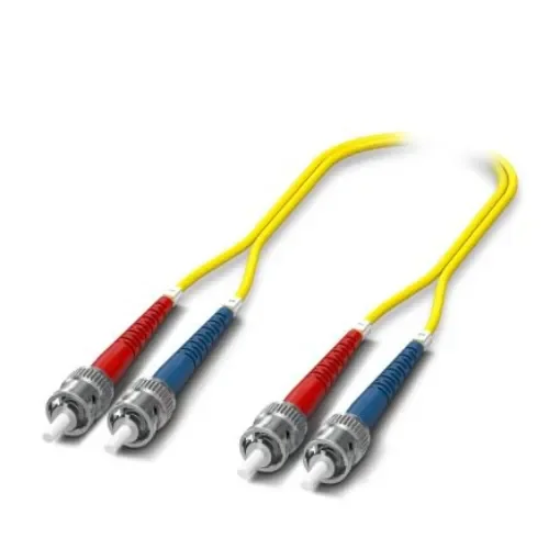 Phoenix Contact LC to ST x 2 Duplex Single Mode OS2 Fibre Optic Cable, 9/125µm, Yellow, 2m - 1115563 product image
