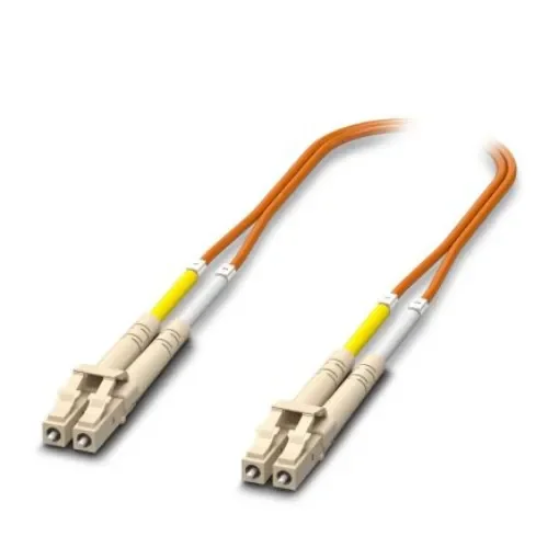 Phoenix Contact LC to LC Duplex Multi Mode OS2 Fibre Optic Cable, 62.5/125µm, Orange, 1m - 1146497 product image