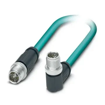 Phoenix ContactNBC, 5m Cat6a, Light Blue M12 to Male M12 Male, Shielded Shielded, Terminated Polyurethane Sheath - 1080726 product image