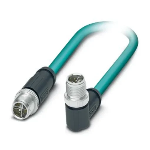 Phoenix ContactNBC, 5m Cat6a, Light Blue M12 to Male M12 Male, Shielded Shielded, Terminated Polyurethane Sheath - 1080726 product image