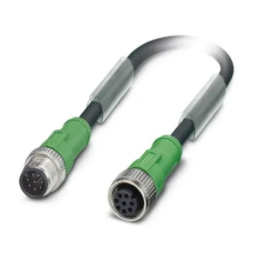 Phoenix Contact Straight Male 8 way M12 to Straight Female 8 way M12 Actuator/Sensor Cable, 600mm - 1415738 product image