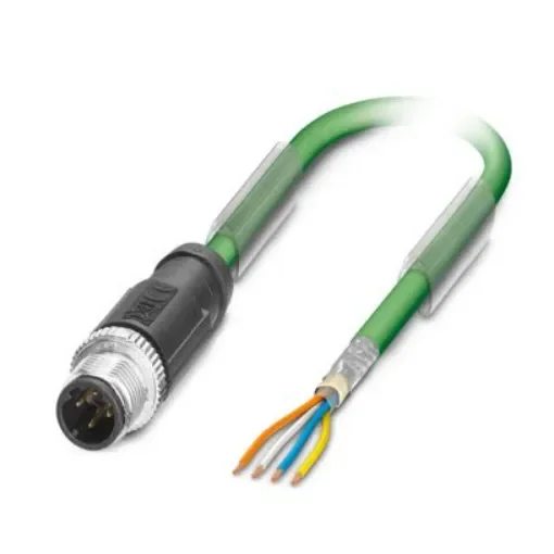 Phoenix ContactNBC, 5m Cat5, Green M12 to Male Free Ends, Shielded Shielded, Terminated PVC Sheath - 1524310 product image