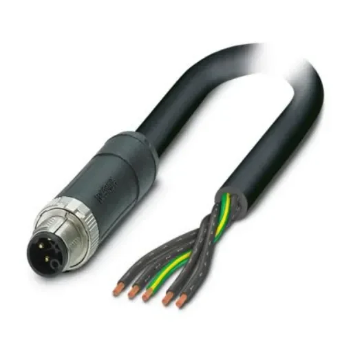 Phoenix Contact SAC, PVC, 5m 5 Core, Black, Grey Polyvinyl Chloride PVC Power Cable +80°C - 1414877 product image