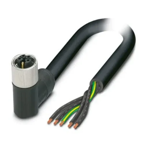 Phoenix Contact SAC, Unshielded, 5m 5 Core, Black, Grey Polyurethane PUR Power Cable +90°C - 1414800 product image