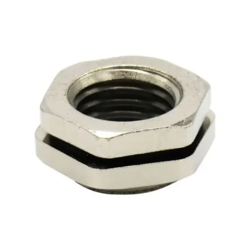 RND Cable Gland Adapter, M20 x 1.5 Exterior Thread, M16 x 1.5 Interior Thread, Nickel Plated Brass, RND 465 Series - RND 465-00427 product image