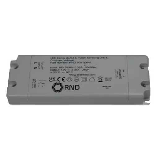 RND LED Driver, 24V Output, 25W Output, 1.04A Output, Constant Voltage Dimmable - RND 500-00044 product image
