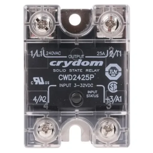 Sensata Crydom CW24 Series Solid State Relay, 25 A rms Load, Panel Mount, 280 V rms Load, 32 V Control - CWD2425P product image